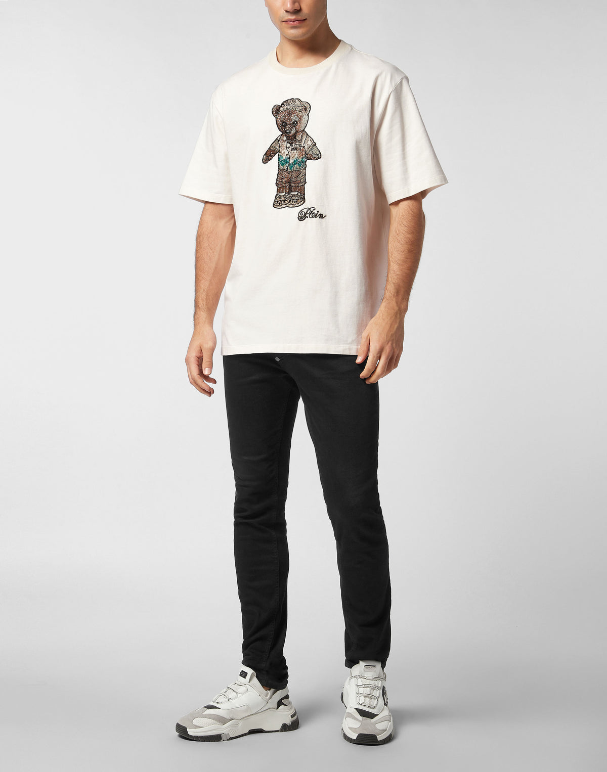 Philipp Plein｜Crystal Round Neck T-Shirt Teddy Bear 男款T恤