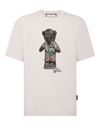 PHILIPP PLEIN Crystal Round Neck T-Shirt Teddy Bear