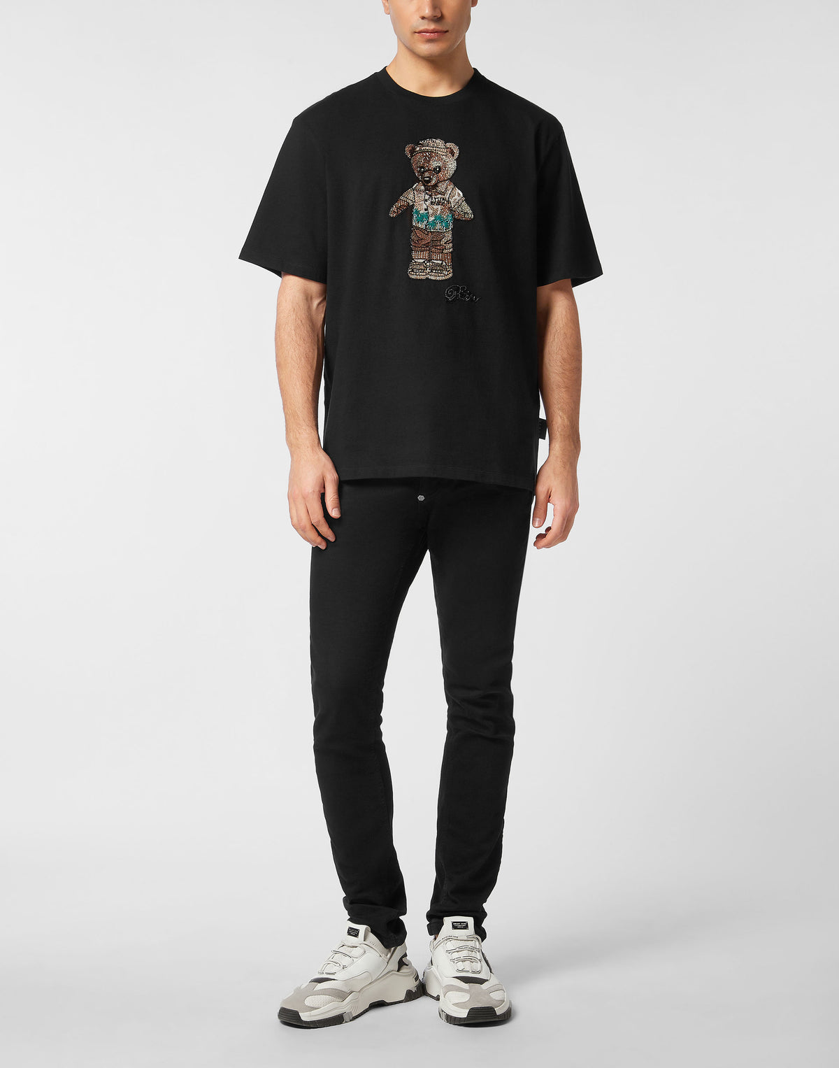 Philipp Plein｜Crystal Round Neck T-Shirt Teddy Bear 男款T恤
