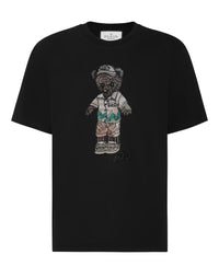 PHILIPP PLEIN Crystal Round Neck T-Shirt Teddy Bear