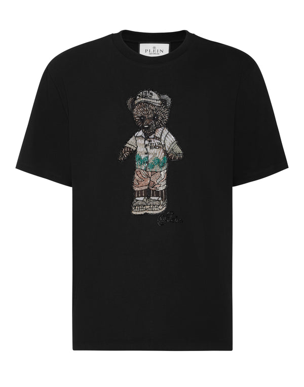 PHILIPP PLEIN Crystal Round Neck T-Shirt Teddy Bear