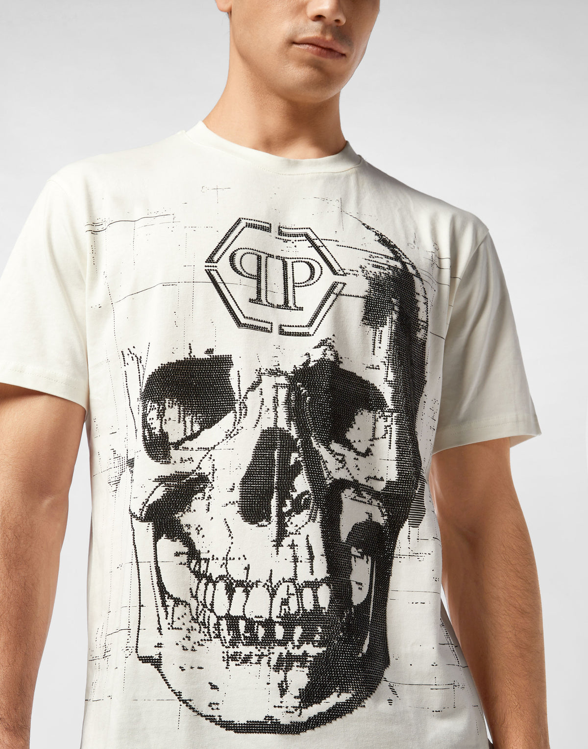 Philipp Plein｜Round Neck T-Shirt Skull Strass 男款T恤