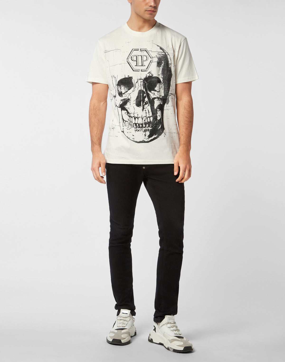 Philipp Plein｜Round Neck T-Shirt Skull Strass 男款T恤