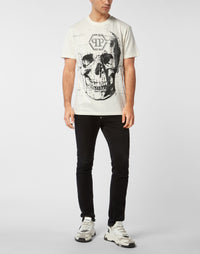 Philipp Plein｜Round Neck T-Shirt Skull Strass 男款T恤