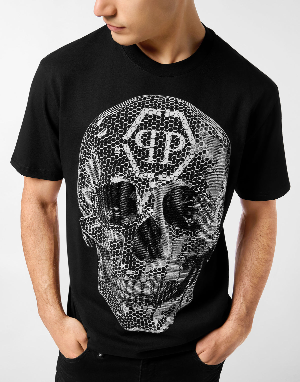 Philipp Plein｜Round Neck T-Shirt Skull Strass 男款T恤