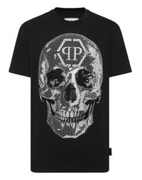 PHILIPP PLEIN Round Neck T-Shirt Skull Strass