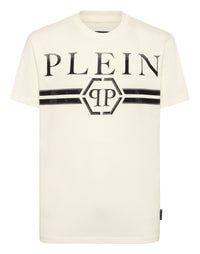 PHILIPP PLEIN Round Neck T-Shirt Full Of Stones Stripes