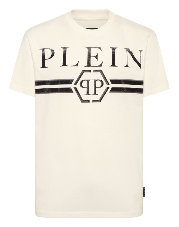 PHILIPP PLEIN Round Neck T-Shirt Full Of Stones Stripes