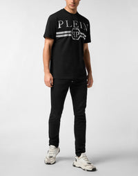Philipp Plein｜Round Neck T-Shirt Full Of Stones Stripes 男款T恤