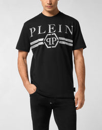 Philipp Plein｜Round Neck T-Shirt Full Of Stones Stripes 男款T恤