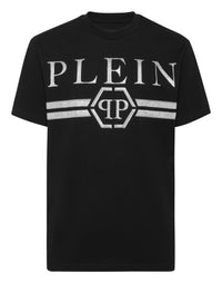 PHILIPP PLEIN Round Neck T-Shirt Full Of Stones Stripes
