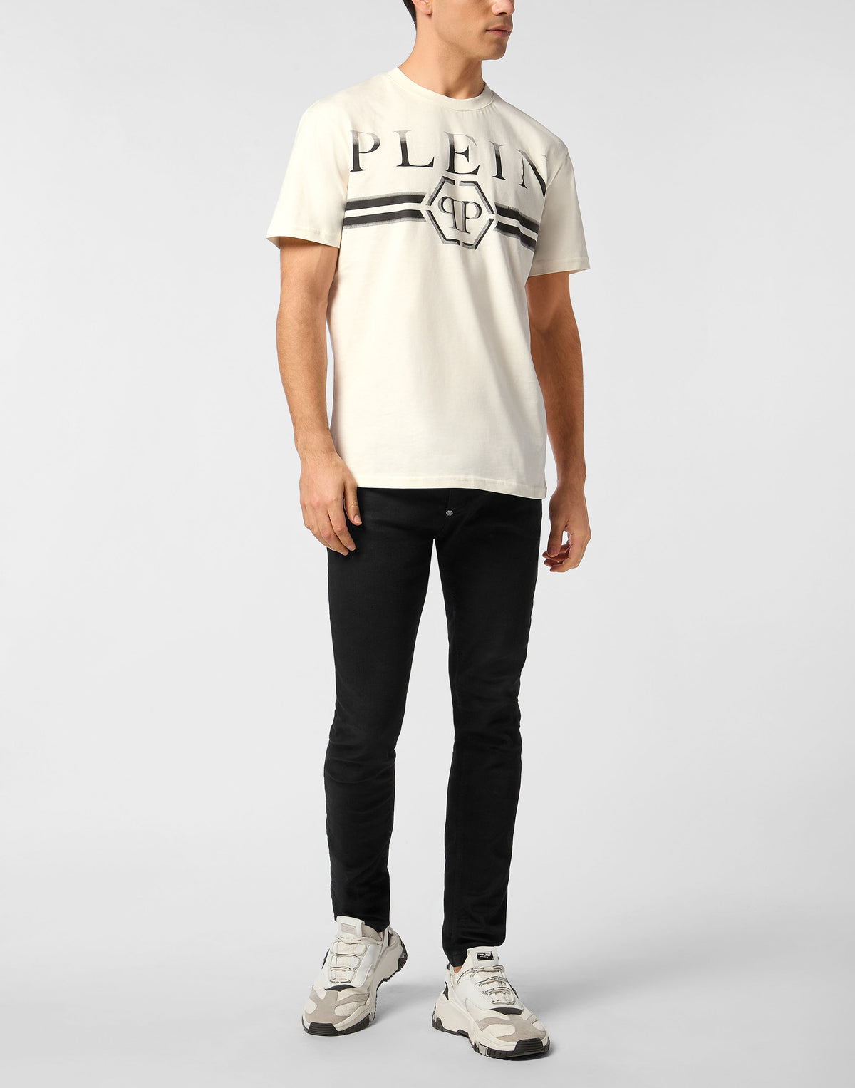 Philipp Plein｜Round Neck T-Shirt Stripes 男款T恤