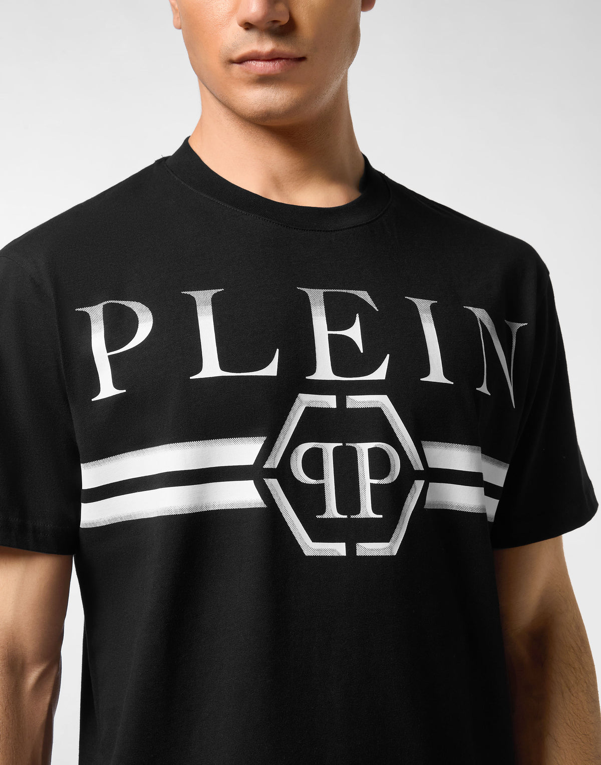 Philipp Plein｜Round Neck T-Shirt Stripes 男款T恤