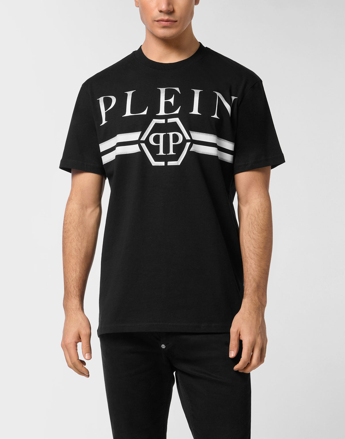 Philipp Plein｜Round Neck T-Shirt Stripes 男款T恤