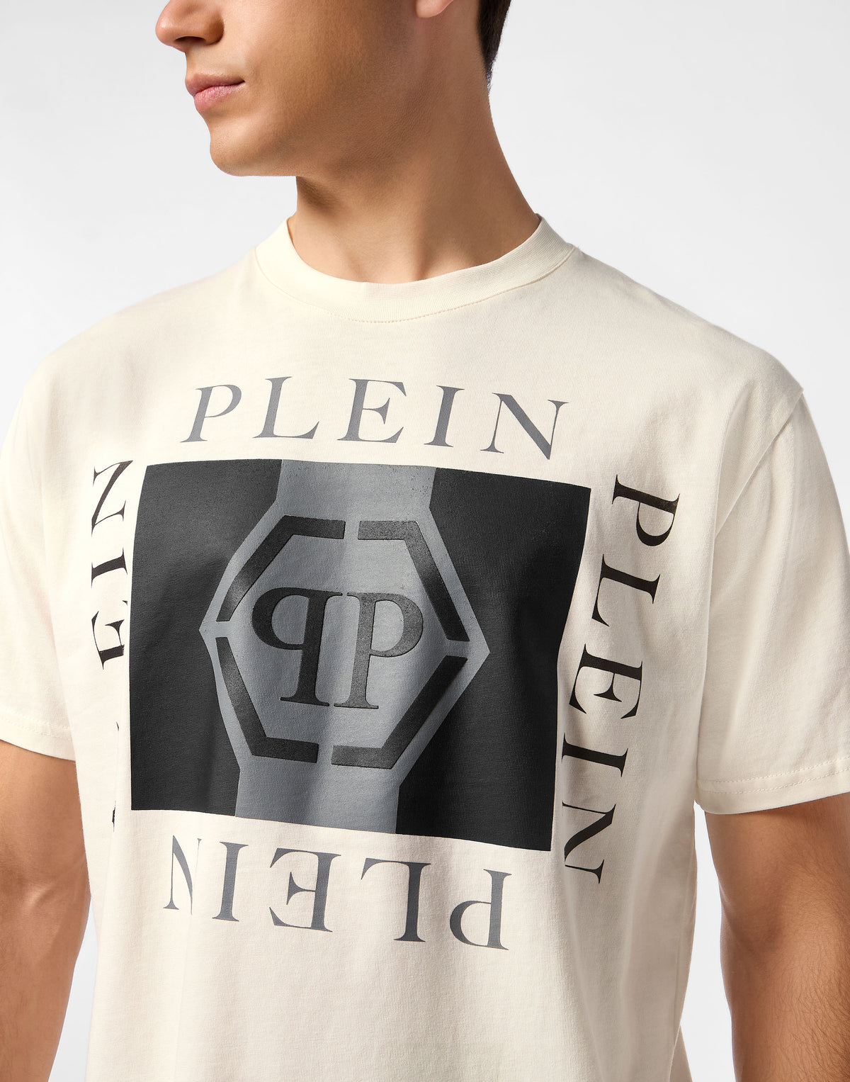 Philipp Plein｜Printed Round Neck T-Shirt Hexagon 男款T恤
