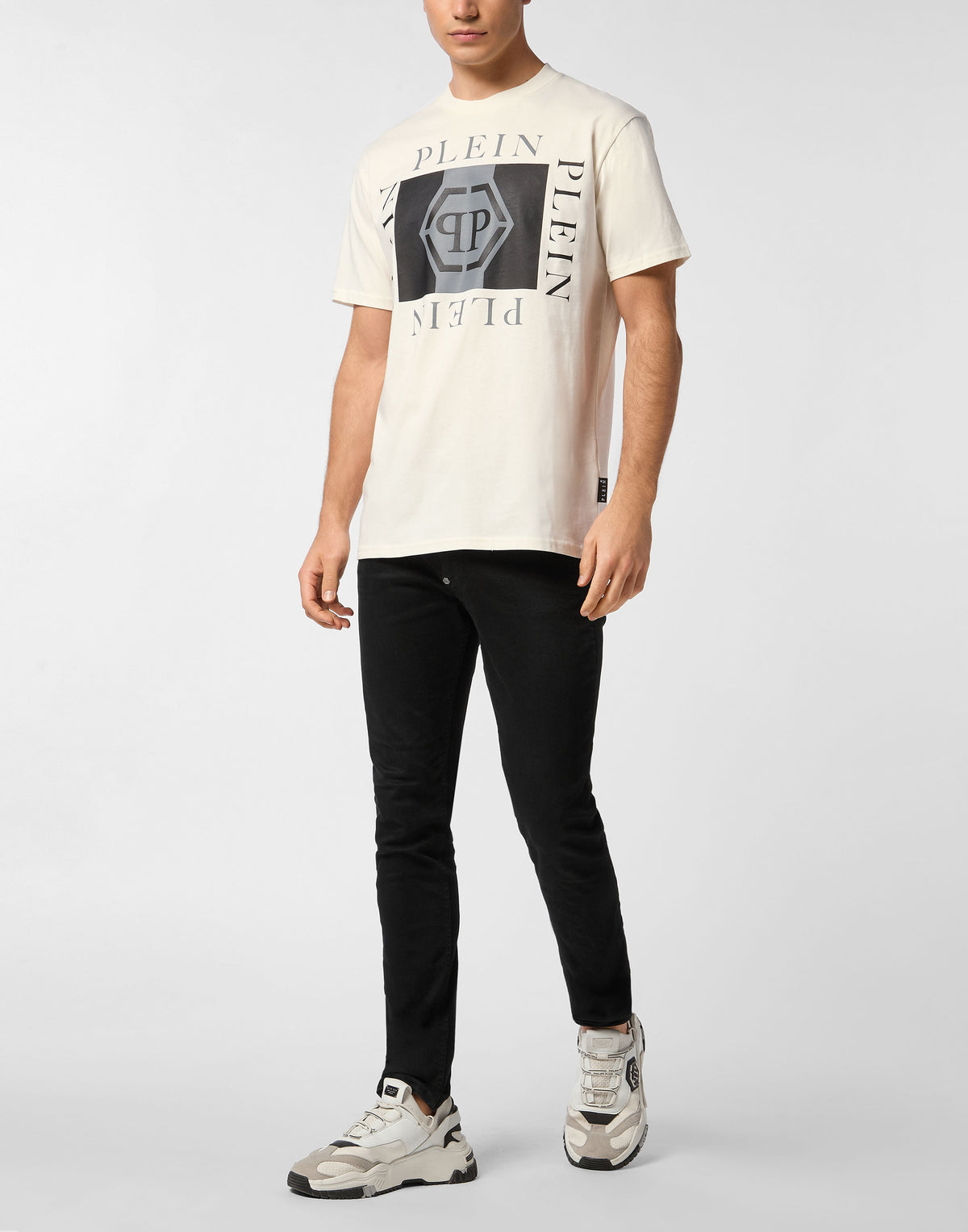Philipp Plein｜Printed Round Neck T-Shirt Hexagon 男款T恤