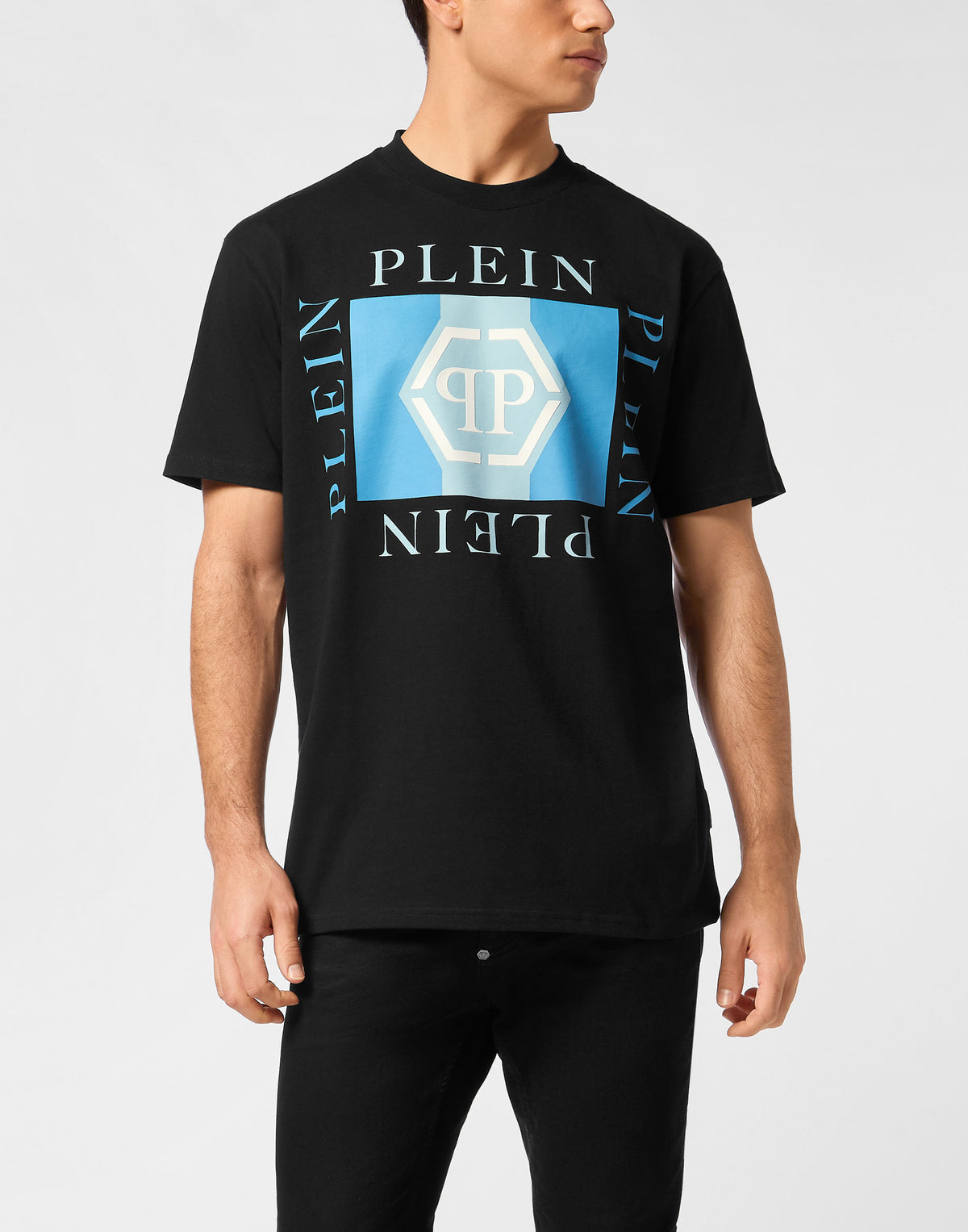 Philipp Plein｜Printed Round Neck T-Shirt Hexagon 男款T恤