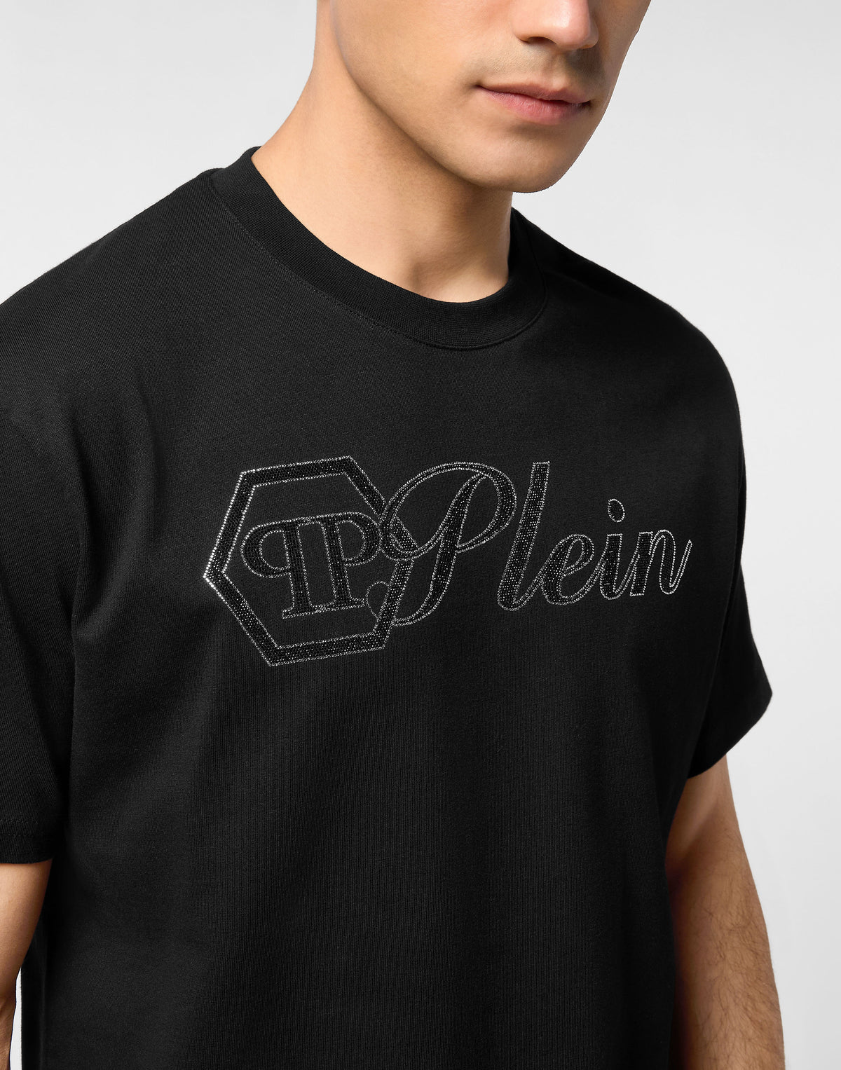 Philipp Plein｜Round Neck T-Shirt Full Of Stones Plein 男款T恤