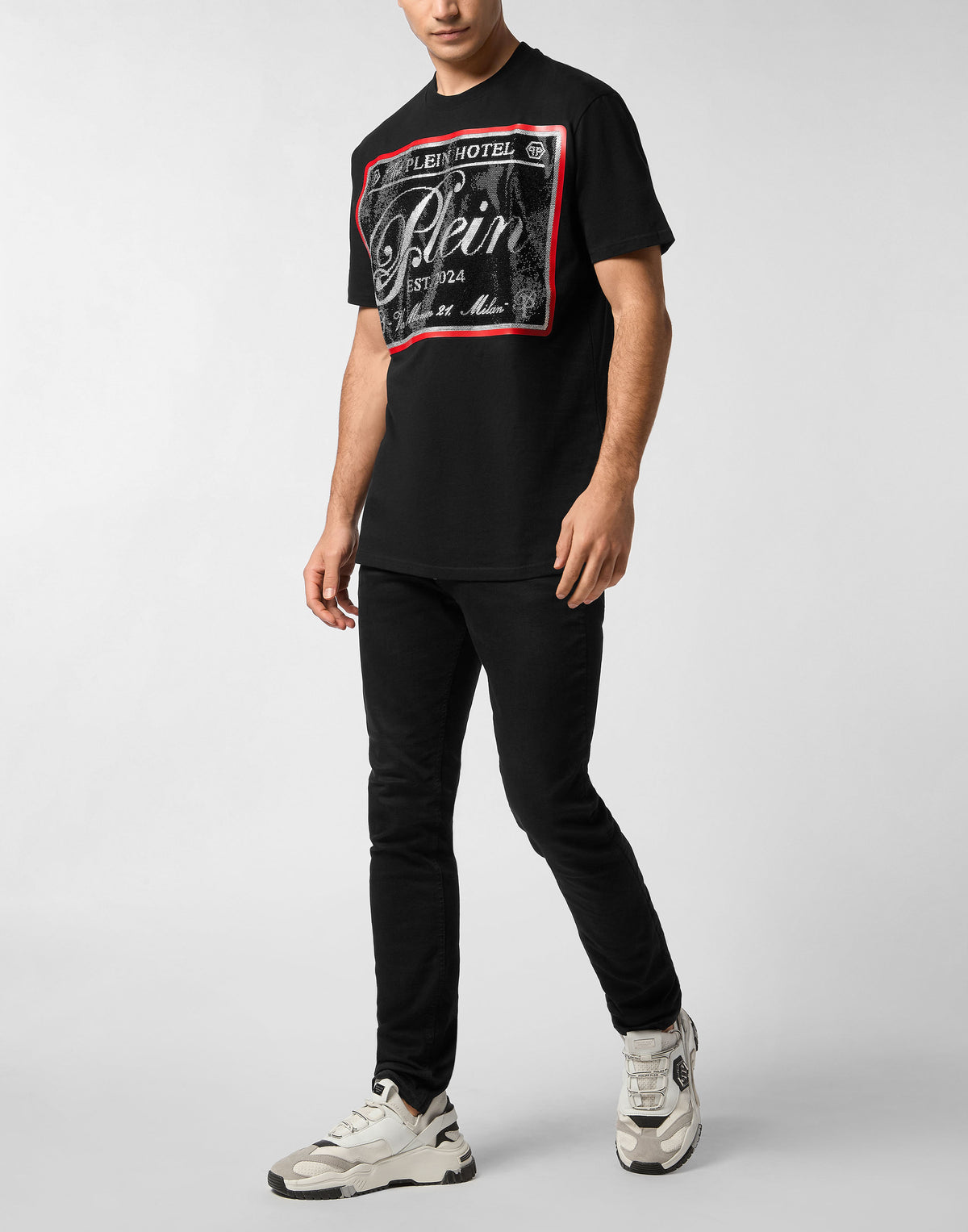 Philipp Plein｜Round Neck T-Shirt Patch Stones 男款T恤