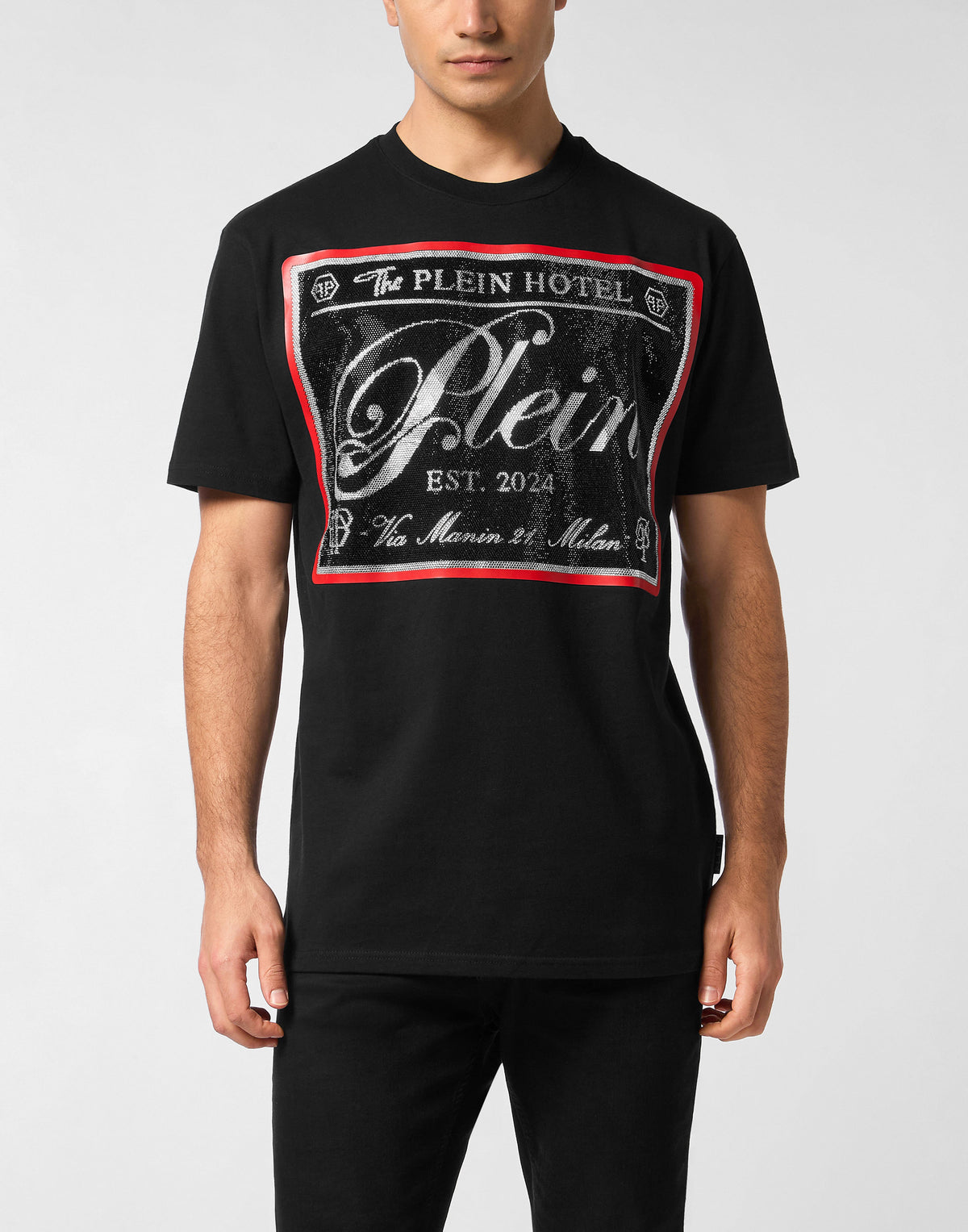 Philipp Plein｜Round Neck T-Shirt Patch Stones 男款T恤