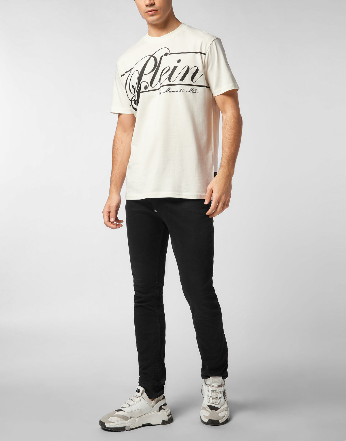 Philipp Plein｜Printed Round Neck T-Shirt Italic 男款T恤