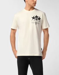 Philipp Plein｜Round Neck T-Shirt Leather Patch Stars 男款T恤