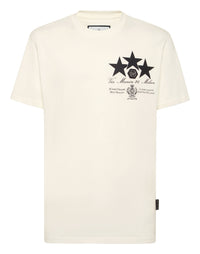 PHILIPP PLEIN Round Neck T-Shirt Leather Patch Stars