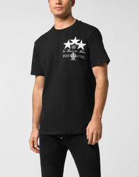 Philipp Plein｜Round Neck T-Shirt Leather Patch Stars 男款T恤