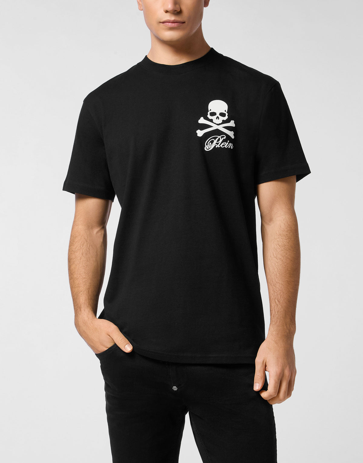 Philipp Plein｜Printed Round Neck T-Shirt Skull & Bones 男款T恤