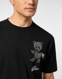 Philipp Plein｜Embroidered Round Neck T-Shirt Strass Teddy Bear 男款T恤
