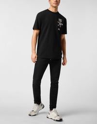 Philipp Plein｜Embroidered Round Neck T-Shirt Strass Teddy Bear 男款T恤