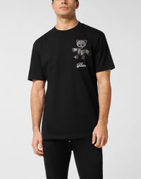 Philipp Plein｜Embroidered Round Neck T-Shirt Strass Teddy Bear 男款T恤