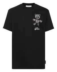 PHILIPP PLEIN Embroidered Round Neck T-Shirt Strass Teddy Bear