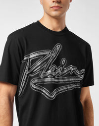Philipp Plein｜Cotton Round Neck T-Shirt Chrome Plein 男款T恤