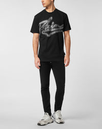 Philipp Plein｜Cotton Round Neck T-Shirt Chrome Plein 男款T恤