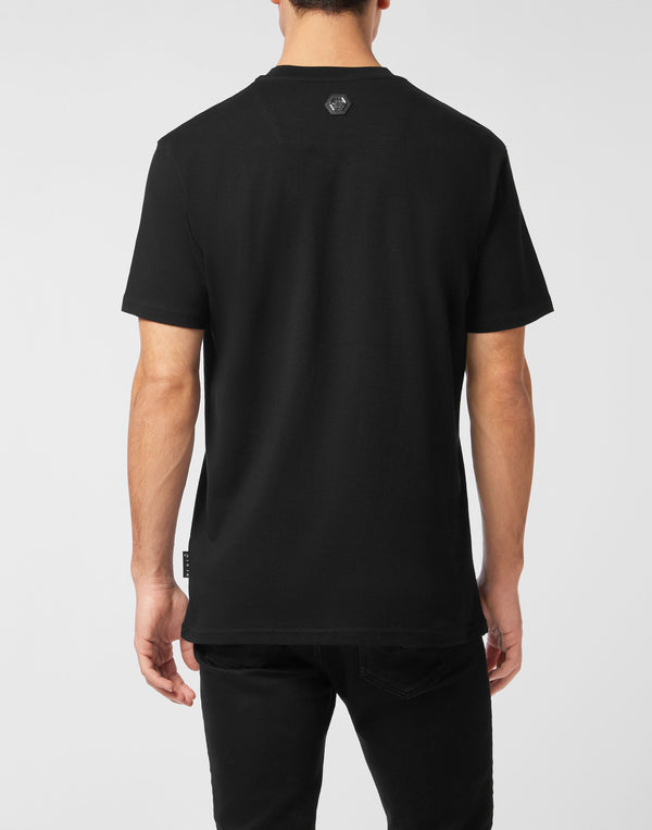 Philipp Plein｜Cotton Round Neck T-Shirt Chrome Plein 男款T恤