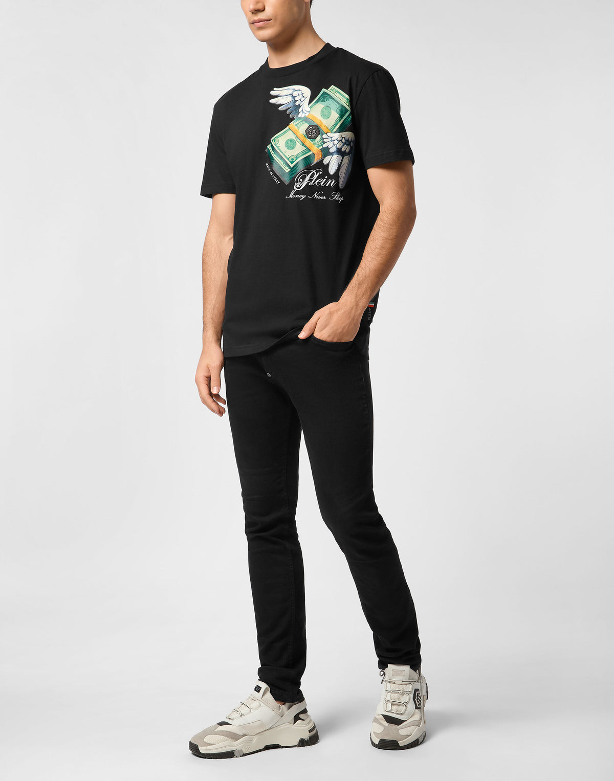 Philipp Plein｜Round Neck T-Shirt Money 男款T恤