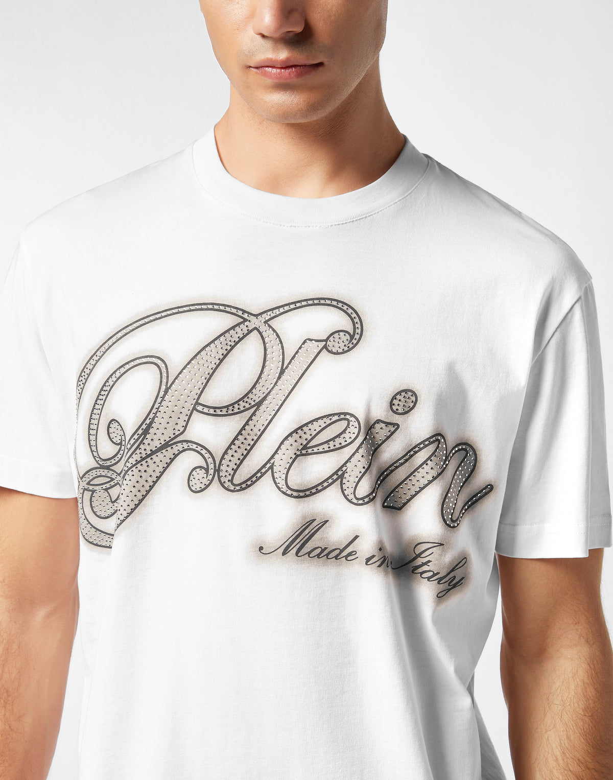 Philipp Plein｜T-Shirt Basic Strass Signature 男款T恤