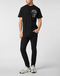 Philipp Plein｜Round Neck Heavy Cotton T-Shirt Crystal Skull 男款T恤