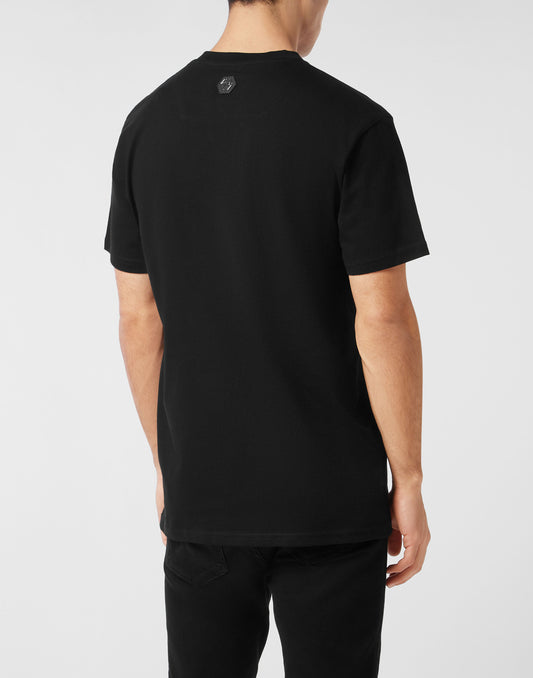 Round Neck Heavy Cotton T-Shirt Crystal Skull