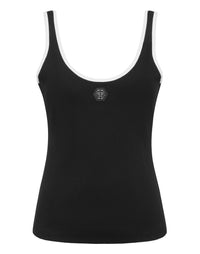 PHILIPP PLEIN Cotton Rib Tank Top Hexagon