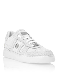 PHILIPP PLEIN Nubuck Low Top Sneakers Cocco