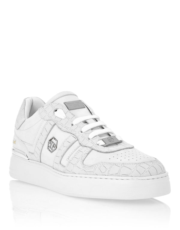 PHILIPP PLEIN Nubuck Low Top Sneakers Cocco