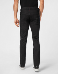 Philipp Plein｜Denim Trousers Super Straight Cut Dragon Strass 男款牛仔褲