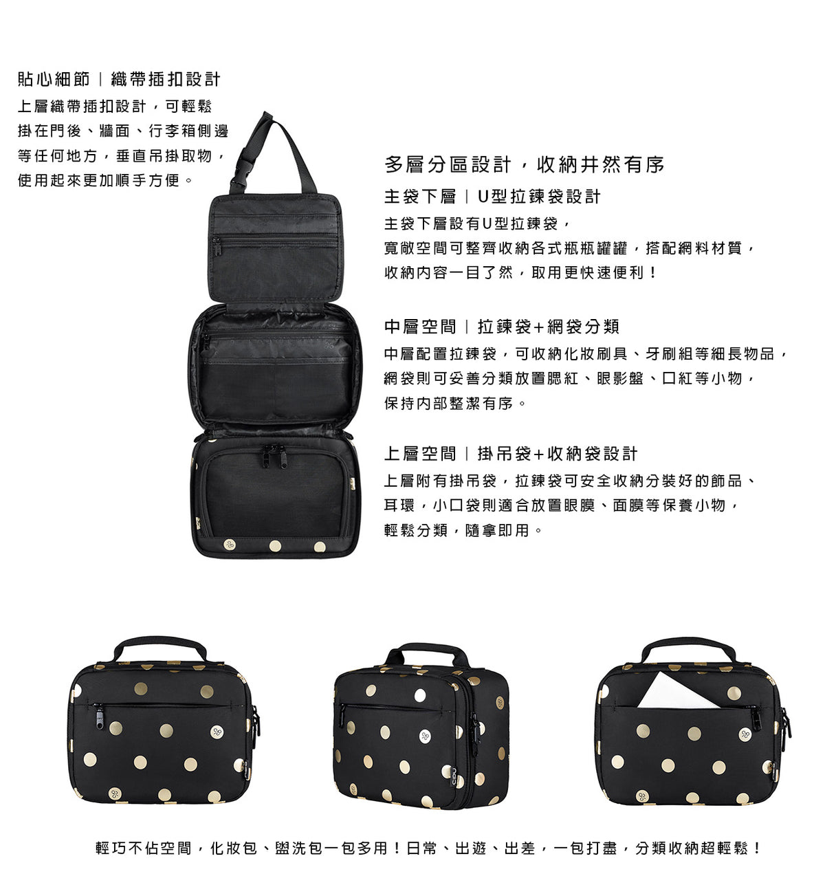 CIPU｜好收納盥洗包(ECO黑金點)