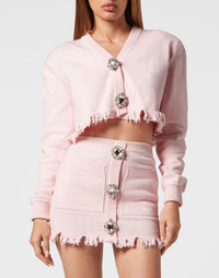Philipp Plein｜Cropped Top Cardigna Monogram 女款上衣