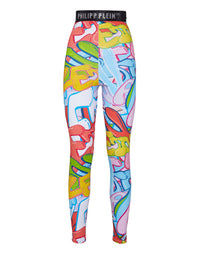 PHILIPP PLEIN Leggings Bombing Graffiti
