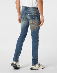 Philipp Plein Super Straight Studs 潑漆男款穿搭示範 189cm 32號