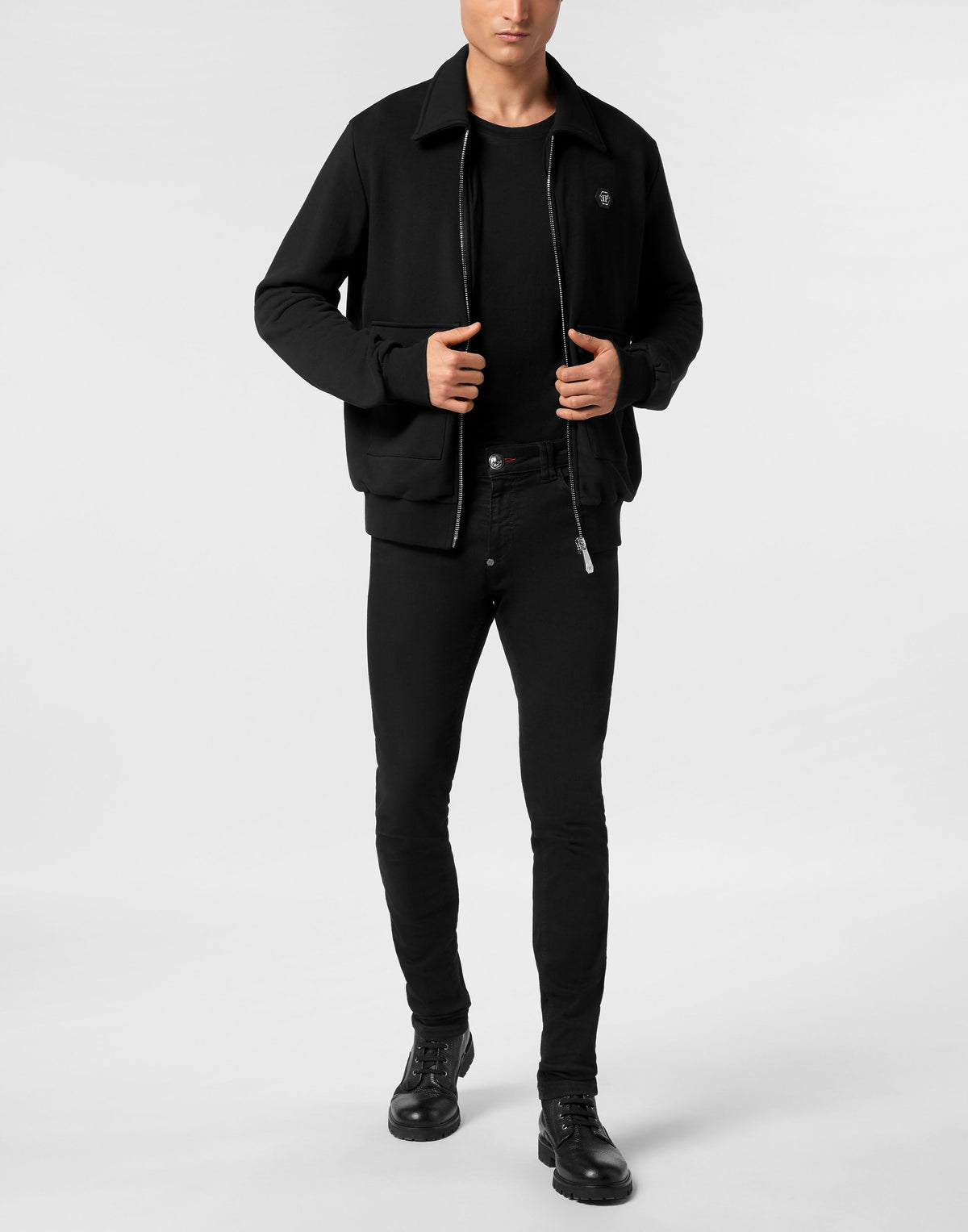 Philipp Plein Jacket Coster 男款全黑夾克穿搭示範 189cm L號