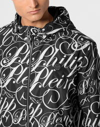 Philipp Plein 男款印花連帽外套穿搭示範 189cm L號